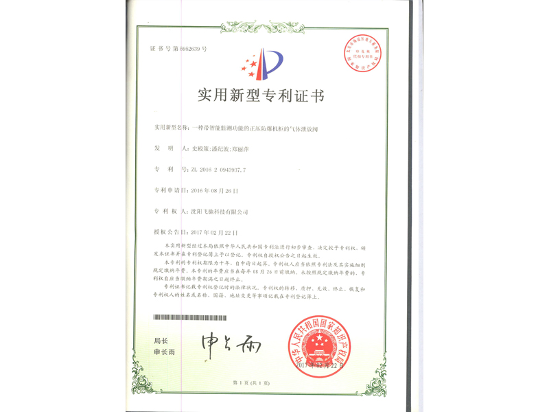公司專利證書
